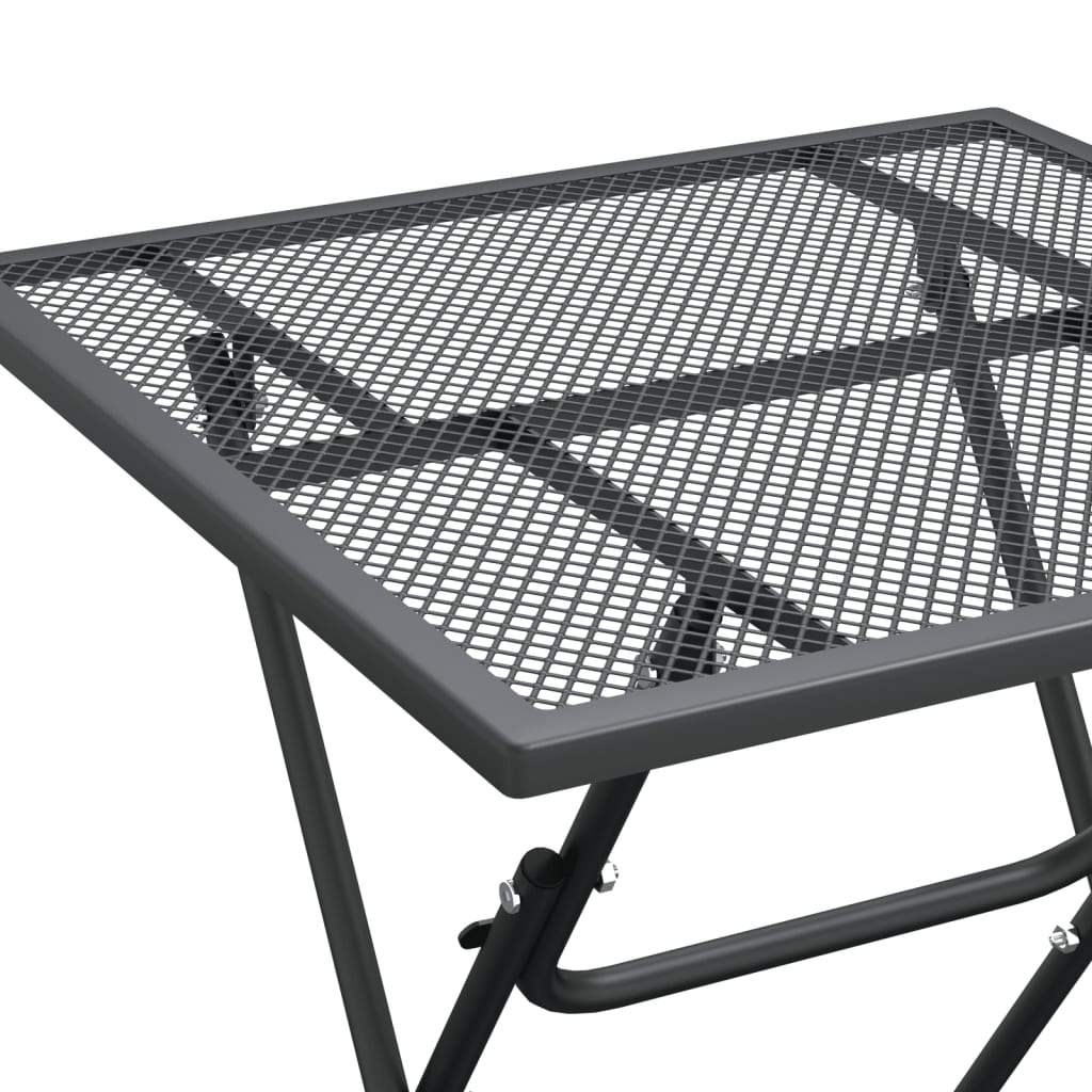 Ensemble à manger de jardin 3 pcs Maille Métal Anthracite
