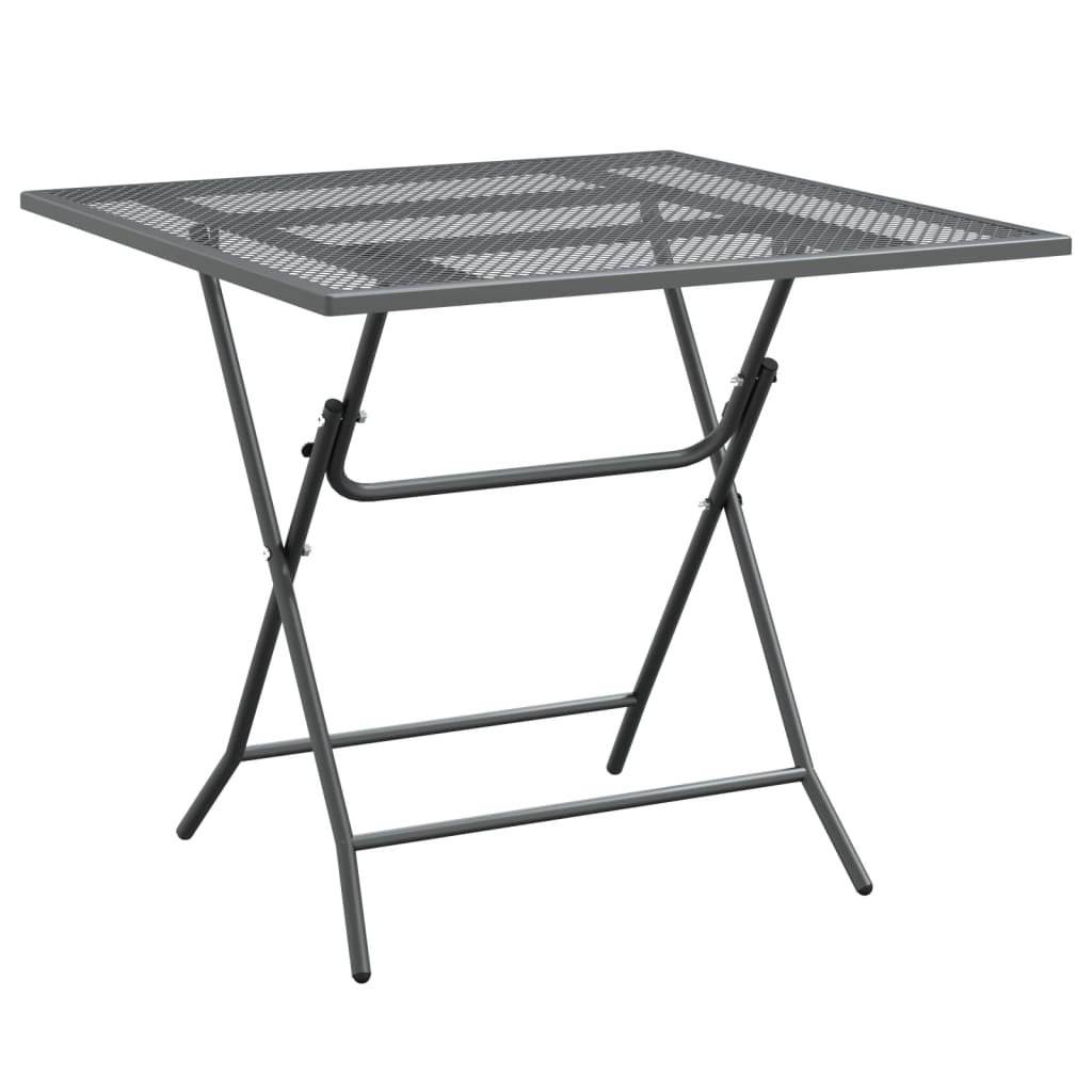 Ensemble à manger de jardin 3 pcs Maille Métal Anthracite
