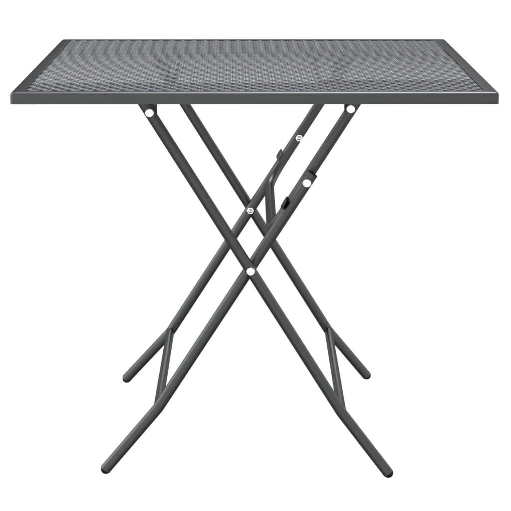 Ensemble à manger de jardin 3 pcs Maille Métal Anthracite
