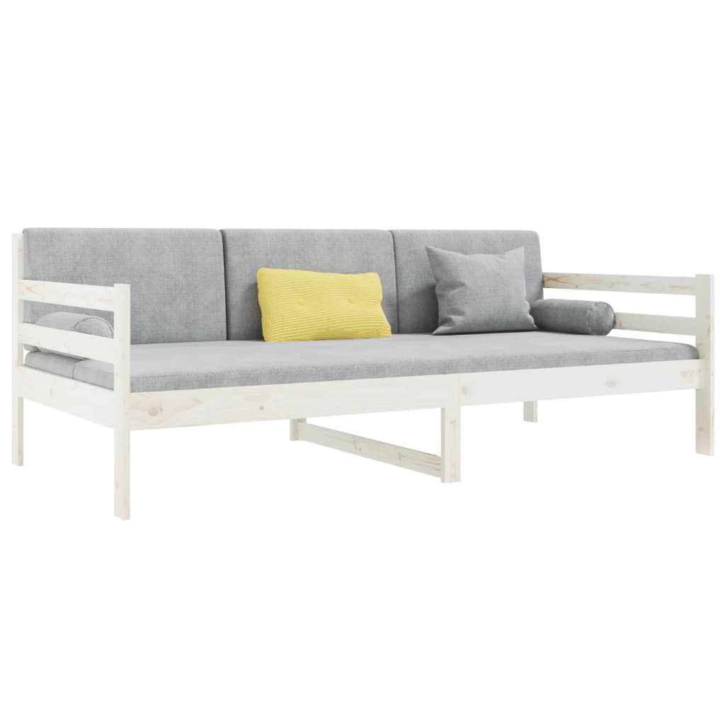 Lit de jour sans matelas blanc 90x190 cm bois de pin massif - XIOS
