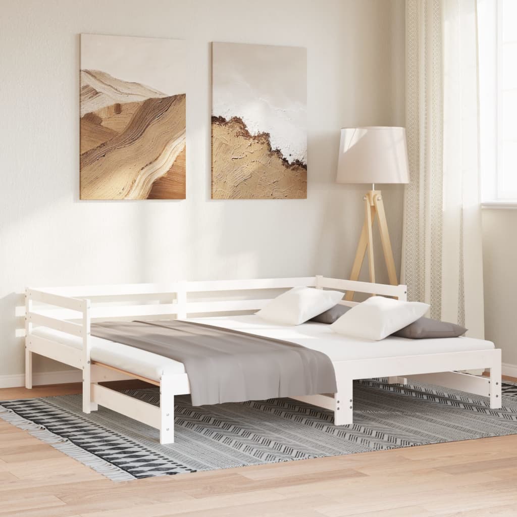 Lit coulissant sans matelas blanc 90x190 cm - XIOS