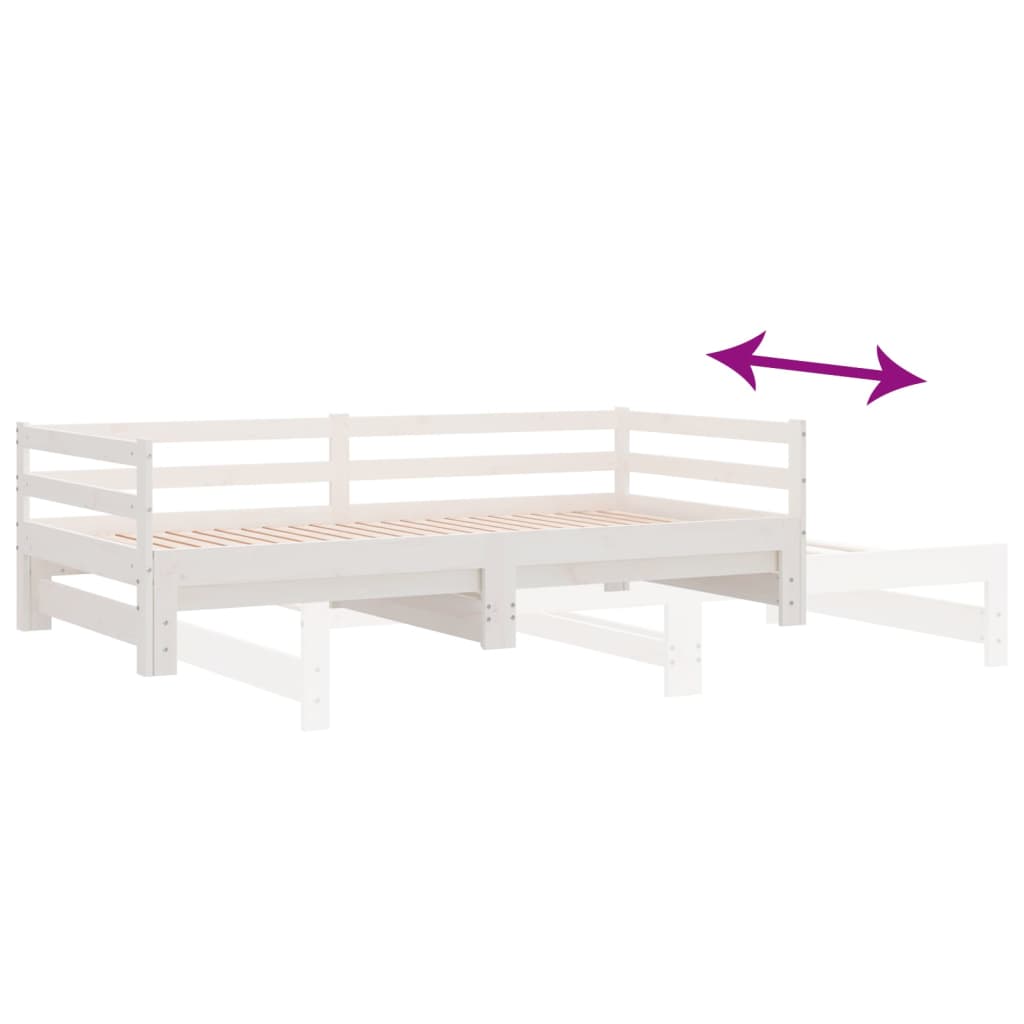 Lit coulissant sans matelas blanc 90x190 cm - XIOS