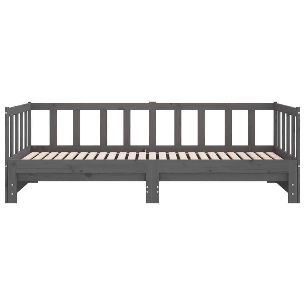 Lit coulissant sans matelas gris 2x(90x190) cm - XIOS