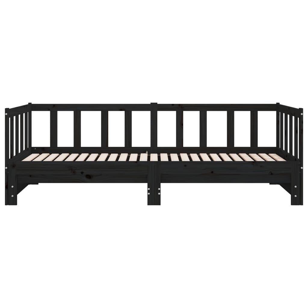 Lit coulissant sans matelas noir 2x(90x190) cm - XIOS