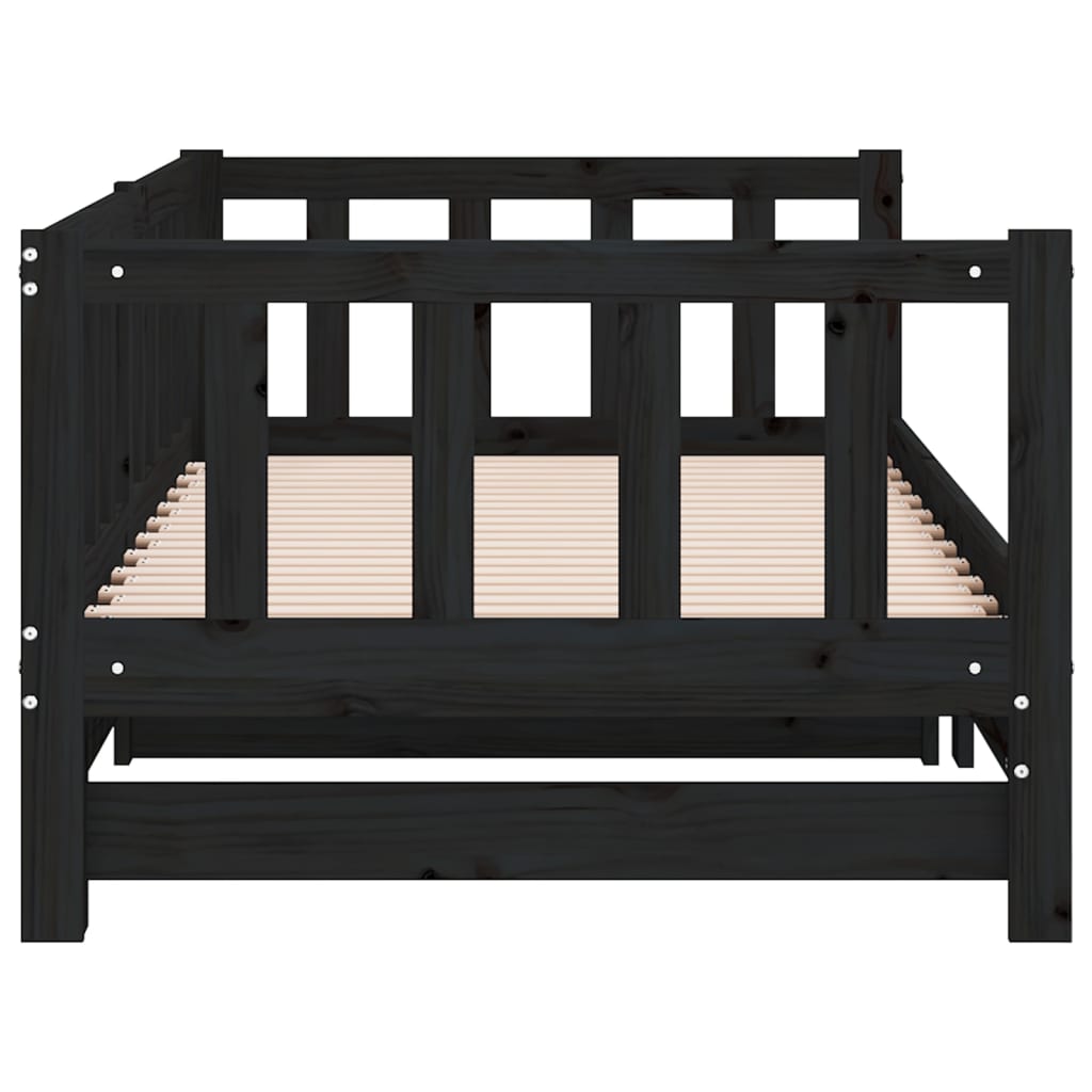 Lit coulissant sans matelas noir 2x(90x190) cm - XIOS