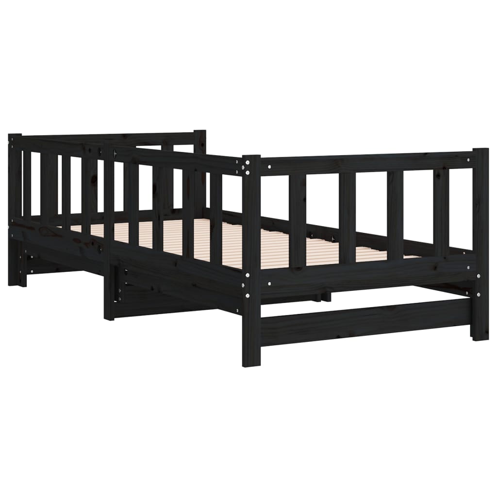 Lit coulissant sans matelas noir 2x(90x190) cm - XIOS