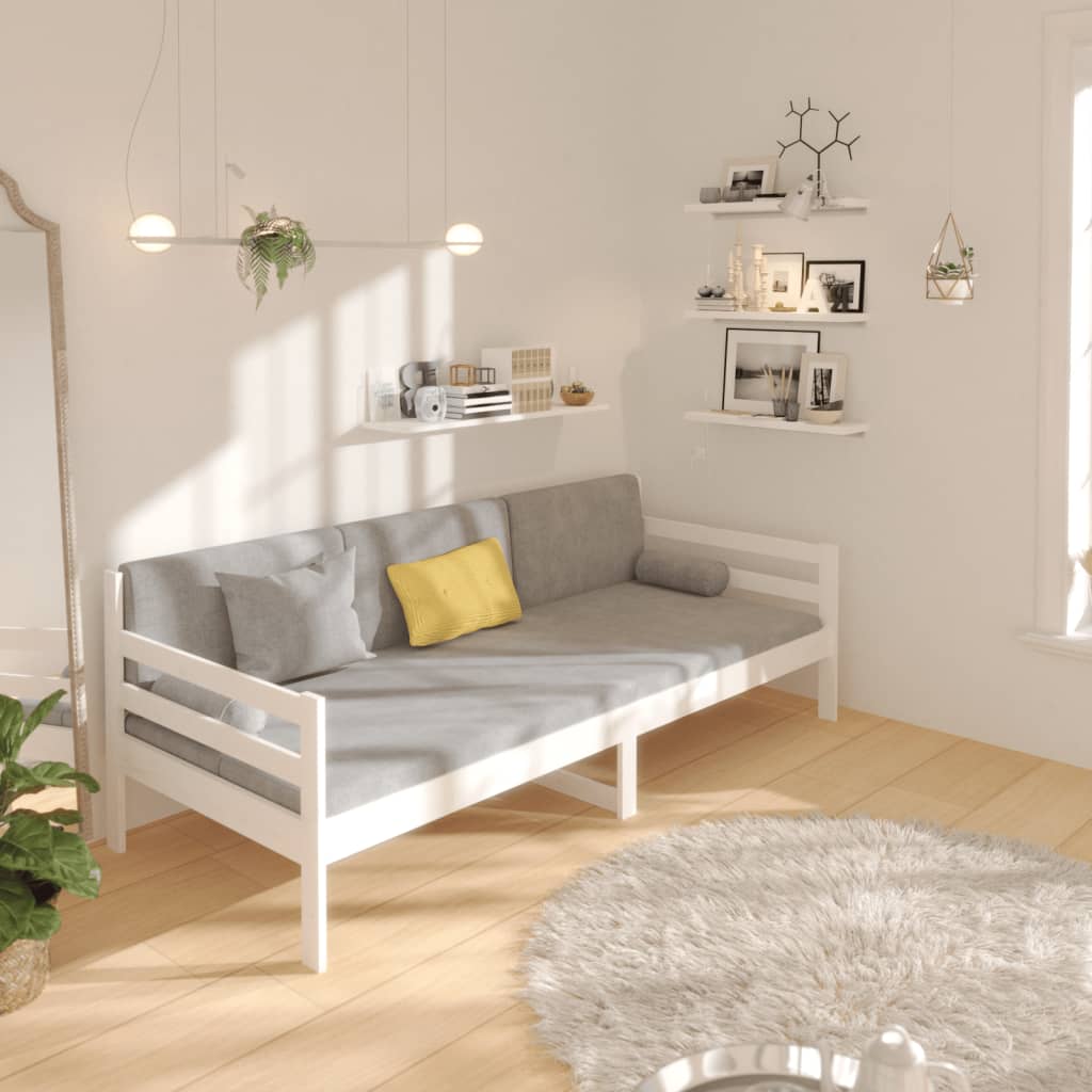 Lit de jour sans matelas blanc 80x200 cm bois de pin massif - XIOS