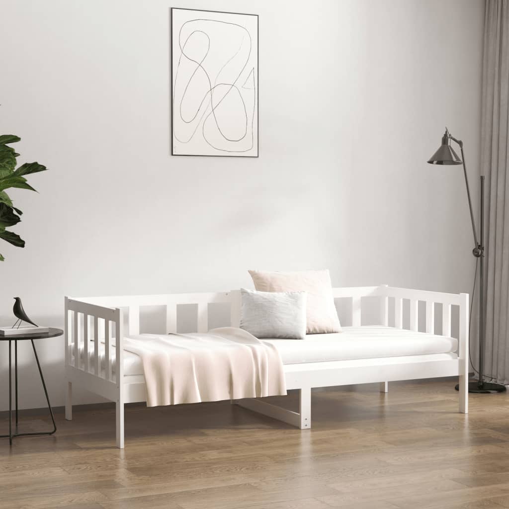 Lit de jour sans matelas blanc 80x200 cm bois de pin massif - XIOS