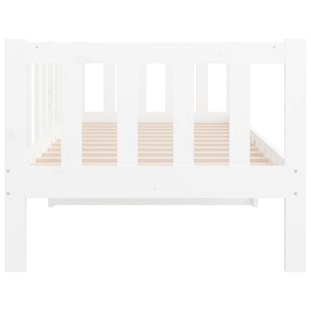 Lit de jour sans matelas blanc 80x200 cm bois de pin massif - XIOS
