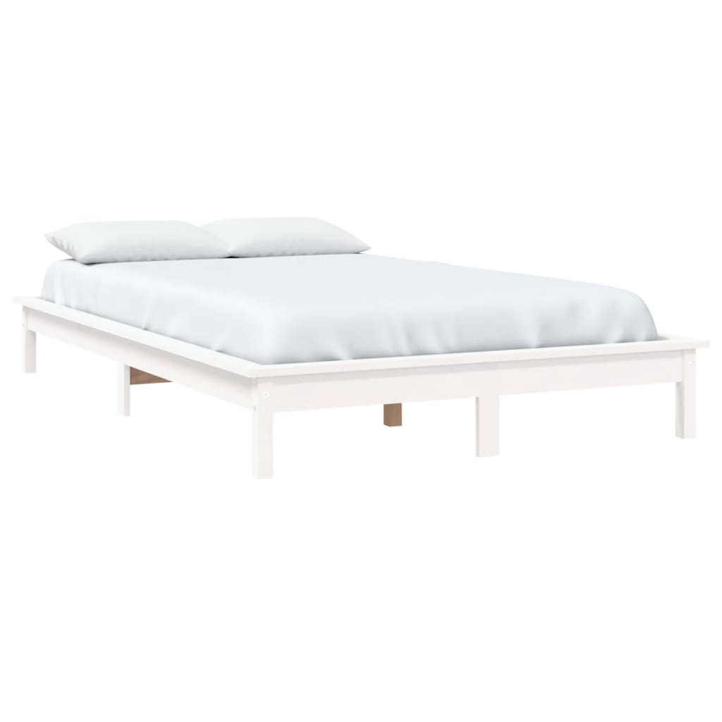 Cadre de lit sans matelas blanc bois de pin massif - XIOS