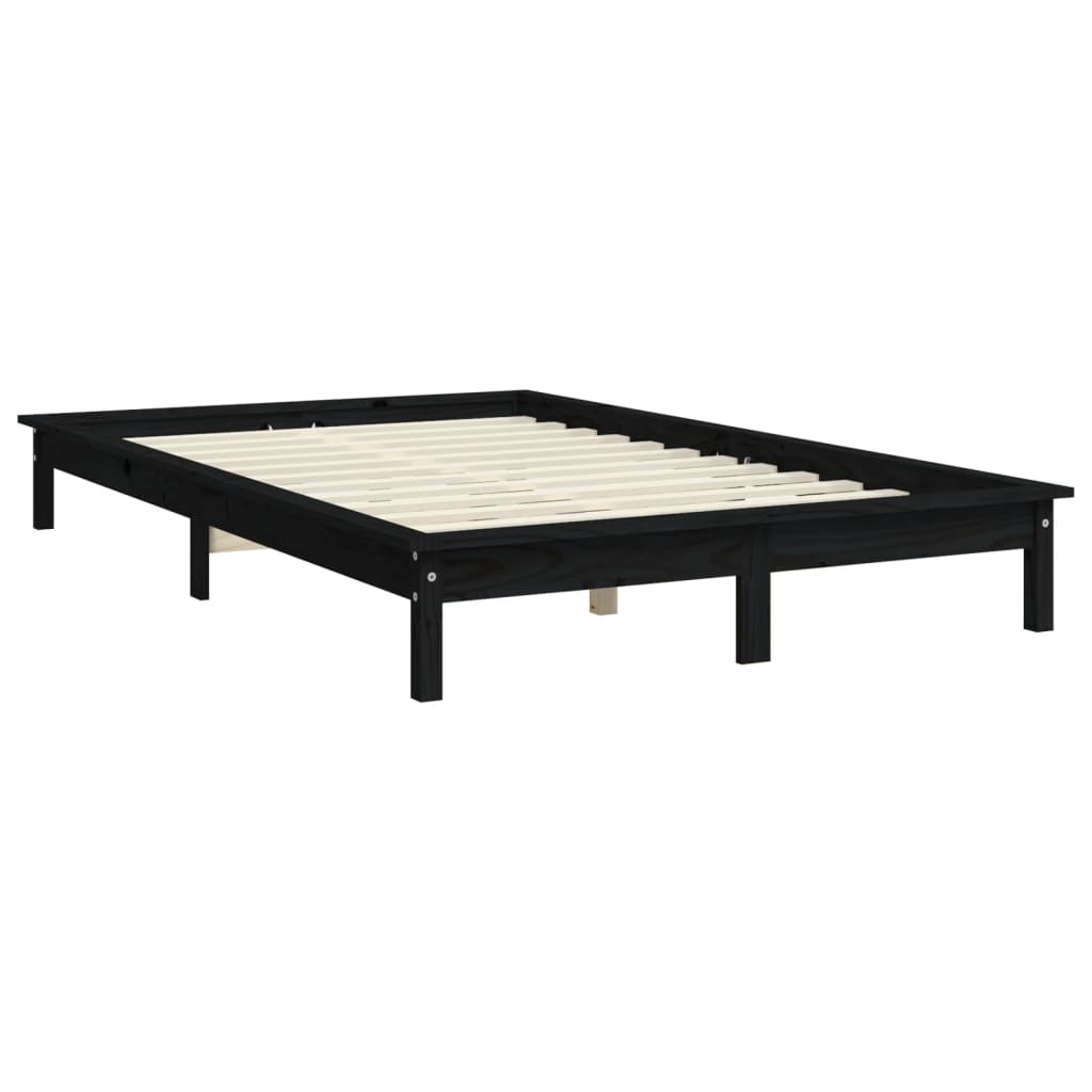 Cadre de lit sans matelas noir bois massif - XIOS