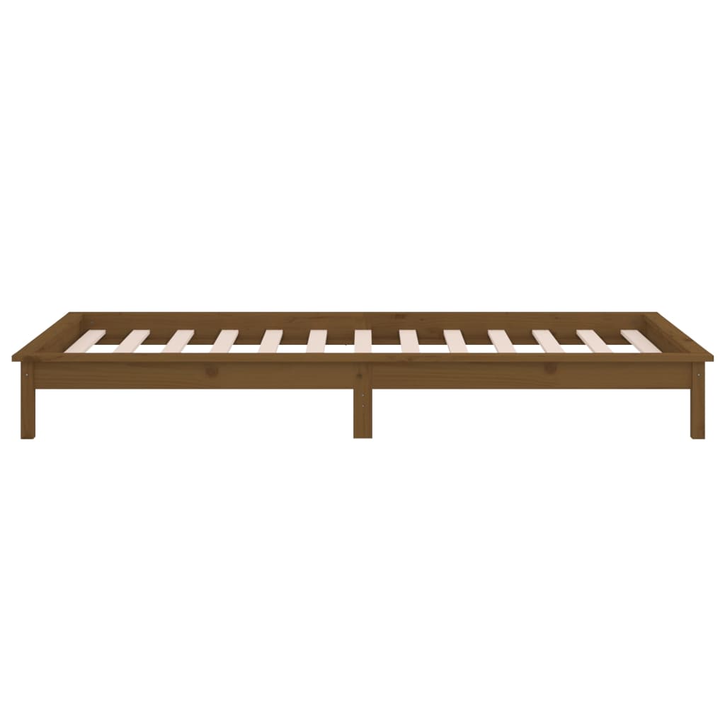 Cadre de lit à LED sans matelas 100x200 cm bois massif - XIOS