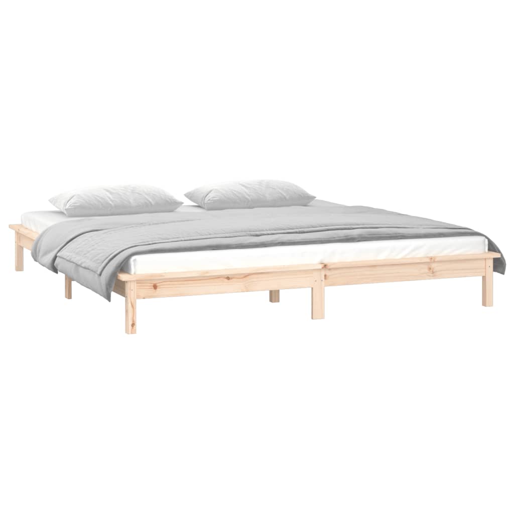 Cadre de lit à LED sans matelas 120x200 cm bois massif - XIOS
