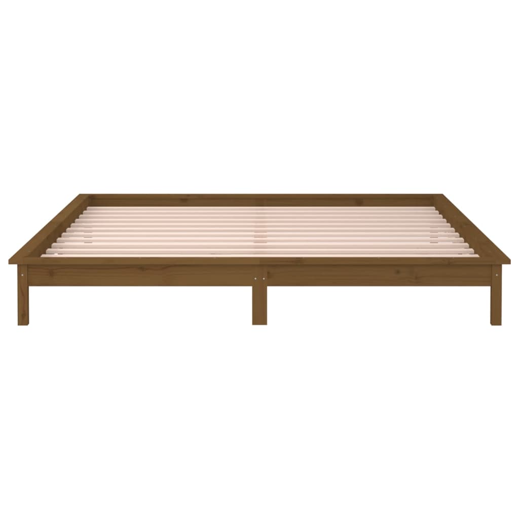Cadre de lit à LED sans matelas 140x200 cm bois massif - XIOS