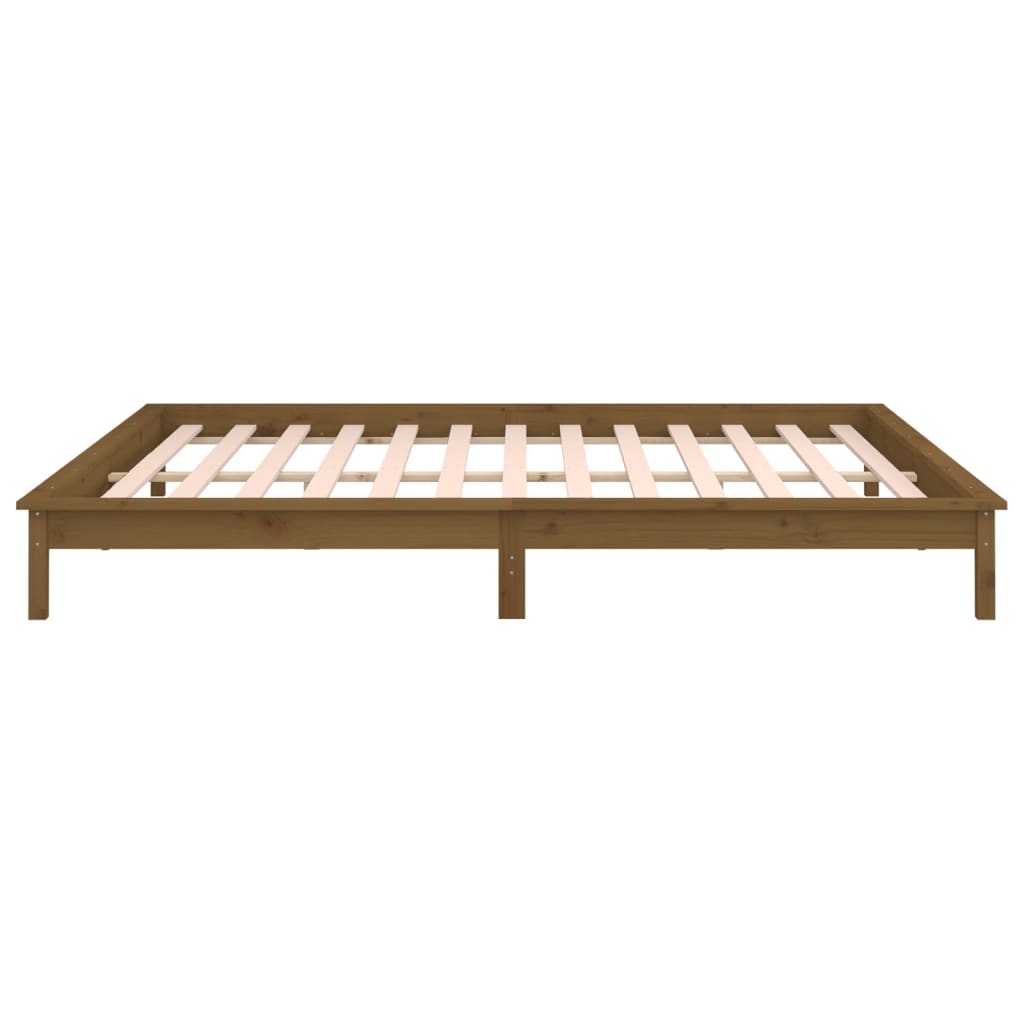 Cadre de lit à LED sans matelas 160x200 cm bois massif - XIOS