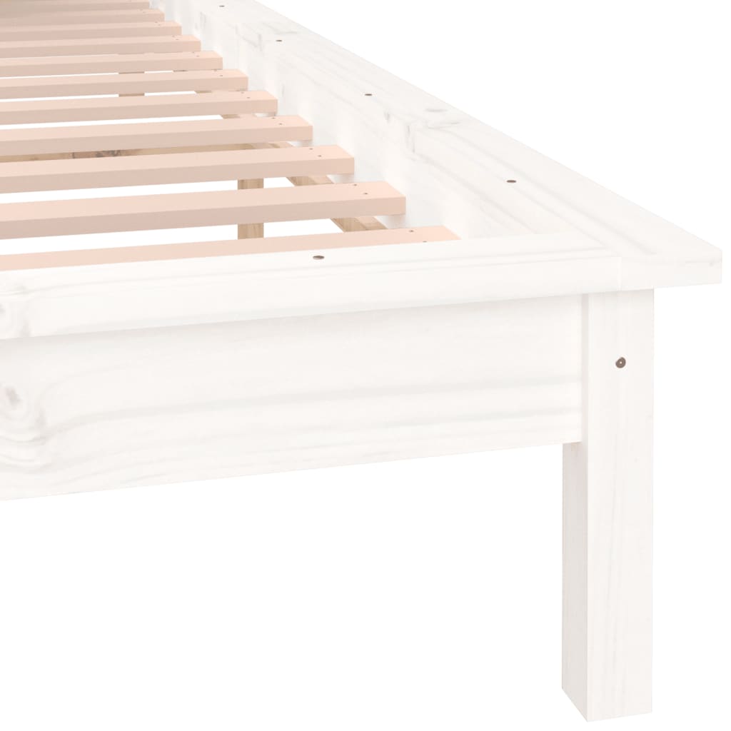 Cadre de lit à LED sans matelas blanc 180x200 cm bois massif - XIOS