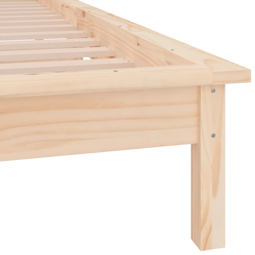 Cadre de lit à LED 75x190 cm petit simple bois massif - XIOS