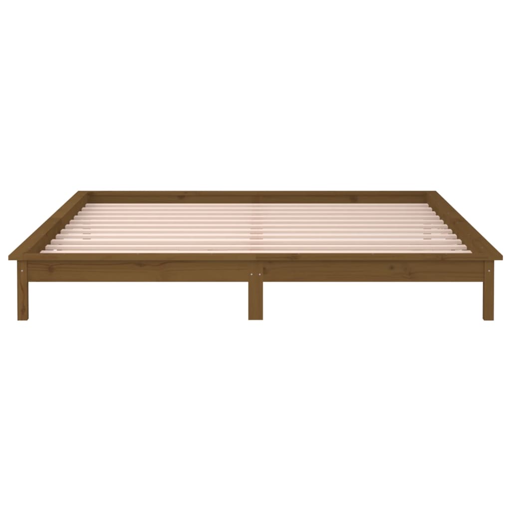 Cadre de lit à LED sans matelas 140x190 cm bois massif - XIOS