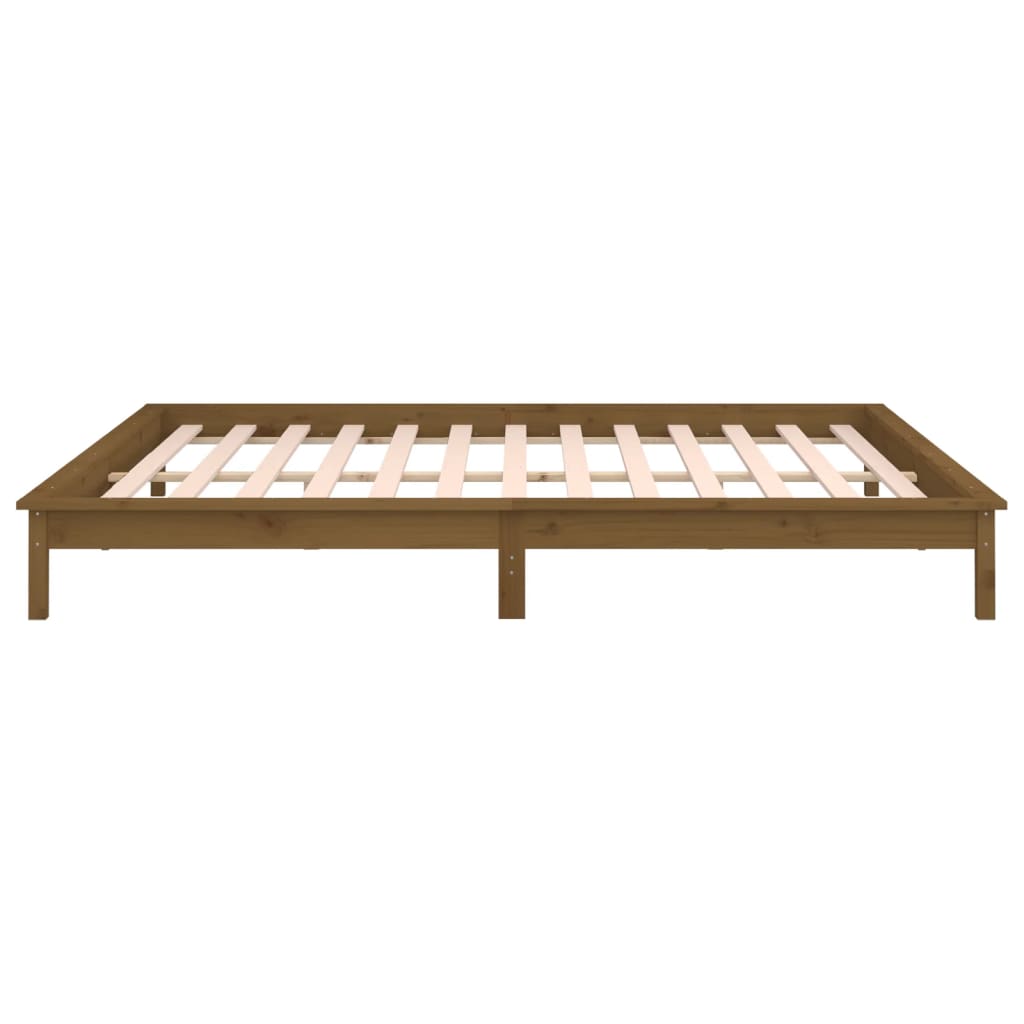 Cadre de lit à LED sans matelas 140x190 cm bois massif - XIOS