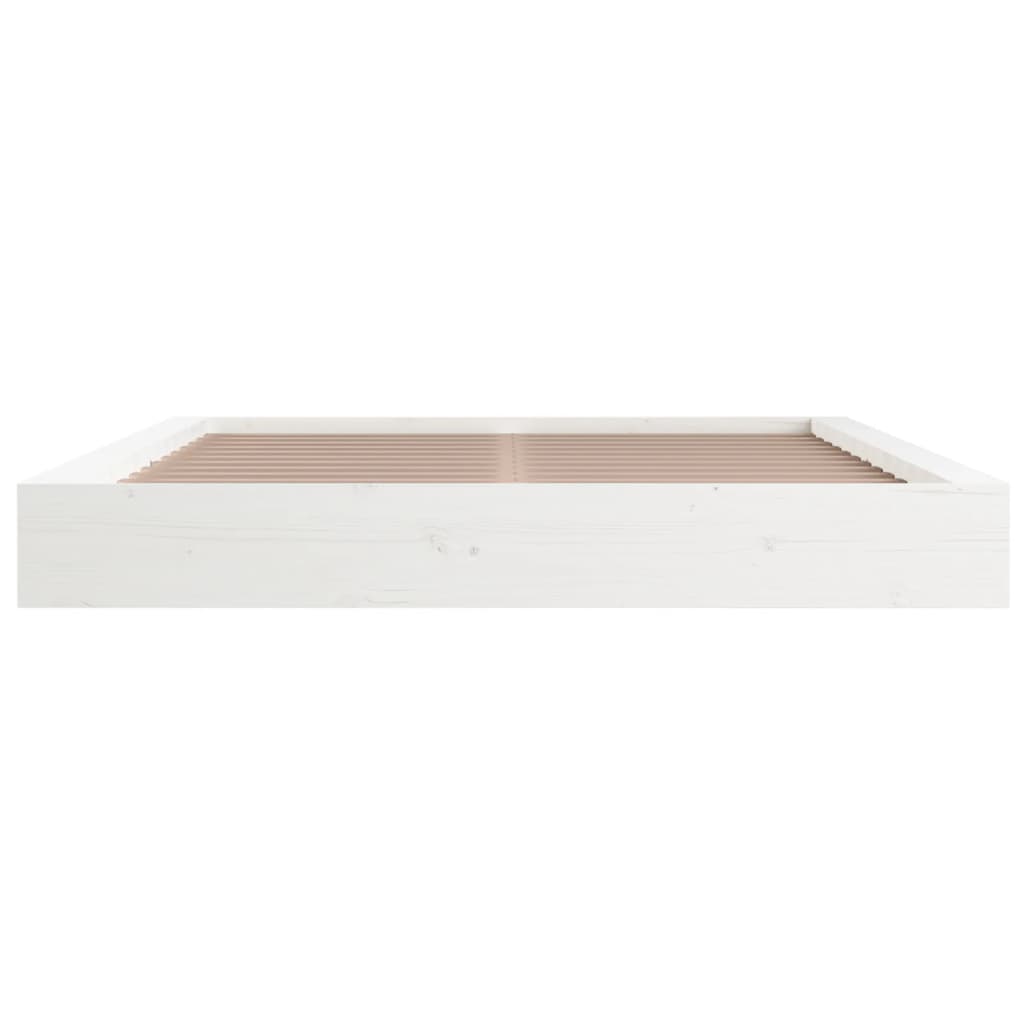 Cadre de lit sans matelas blanc 160x200 cm bois massif - XIOS