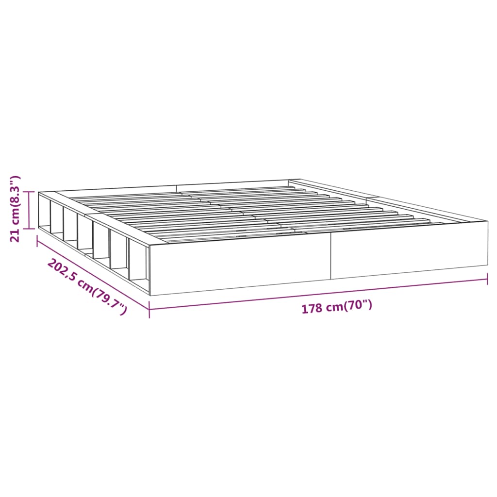 Cadre de lit sans matelas blanc 160x200 cm bois massif - XIOS