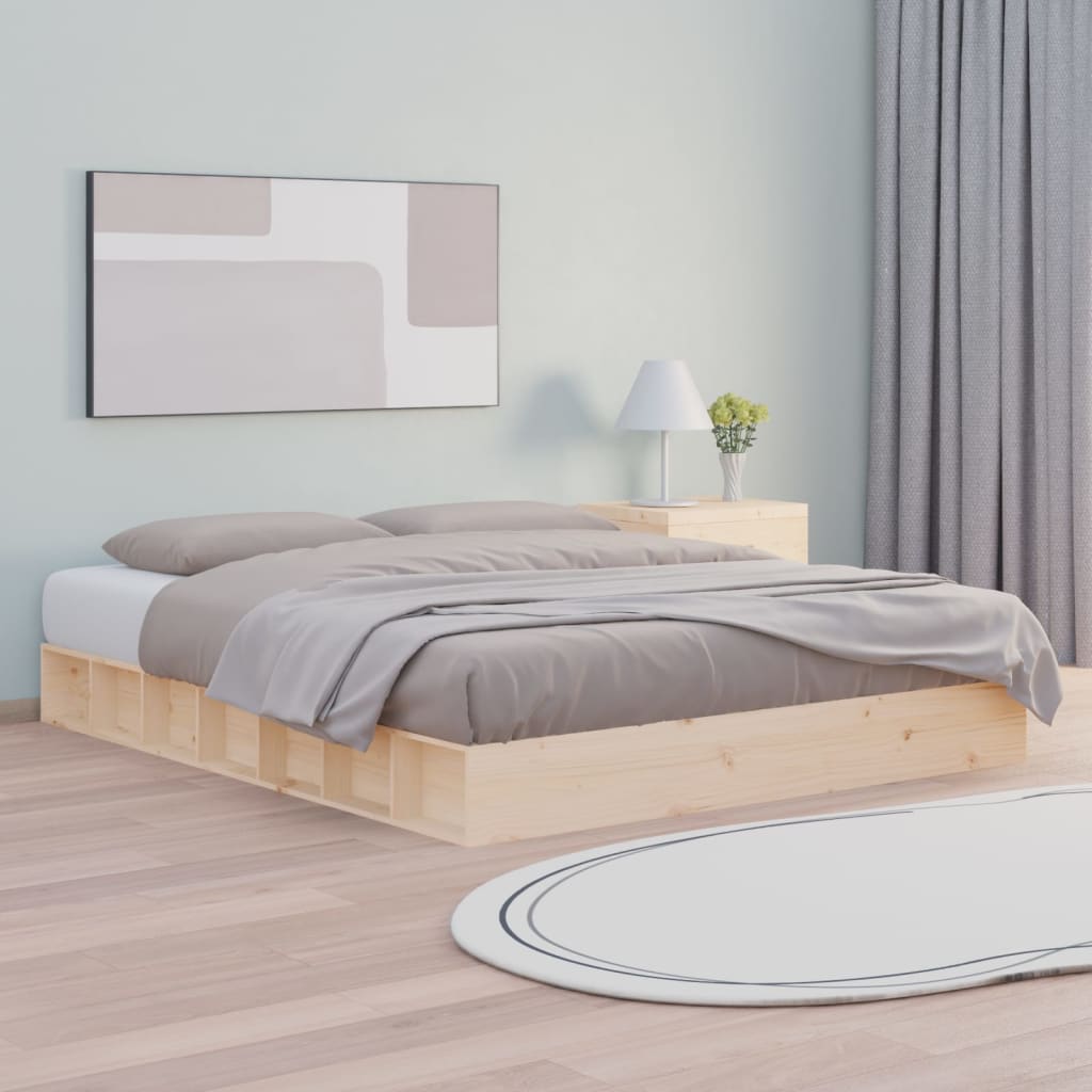 Cadre de lit sans matelas 140x200 cm bois massif - XIOS