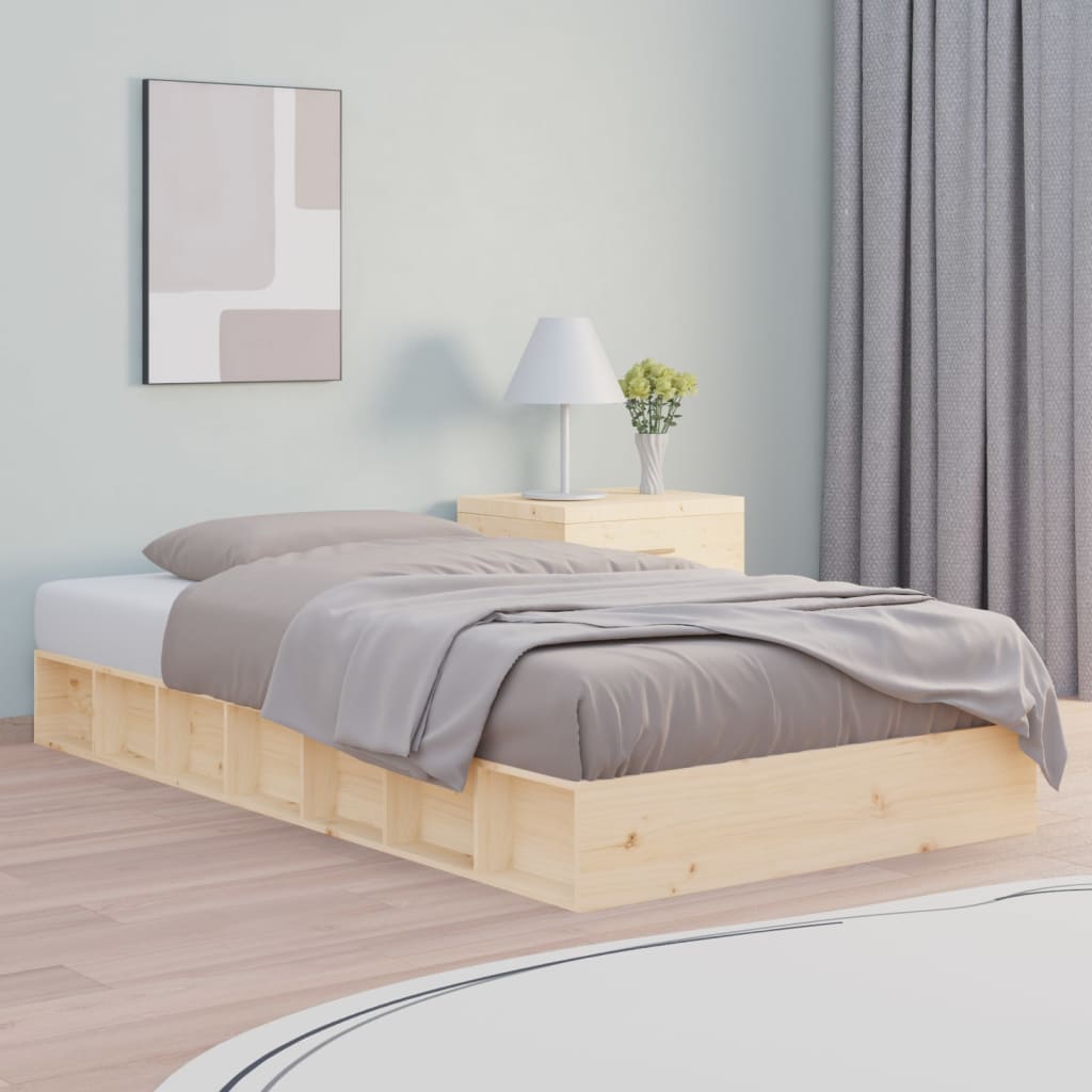 Cadre de lit sans matelas 75x190 cm bois massif - XIOS