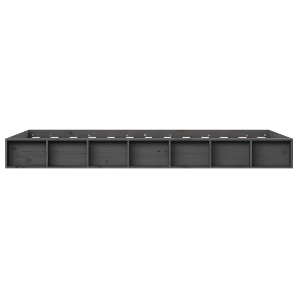 Cadre de lit sans matelas gris 75x190 cm bois massif - XIOS