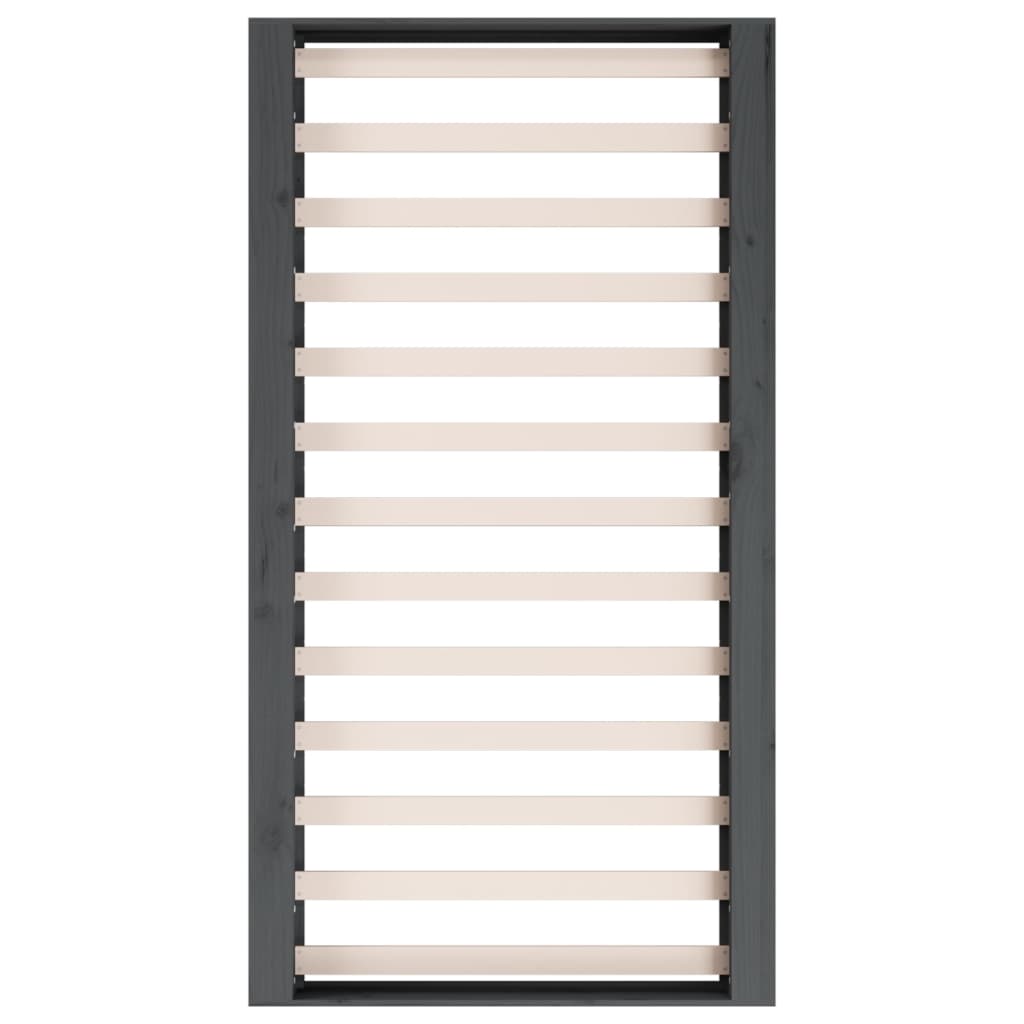 Cadre de lit sans matelas gris 75x190 cm bois massif - XIOS