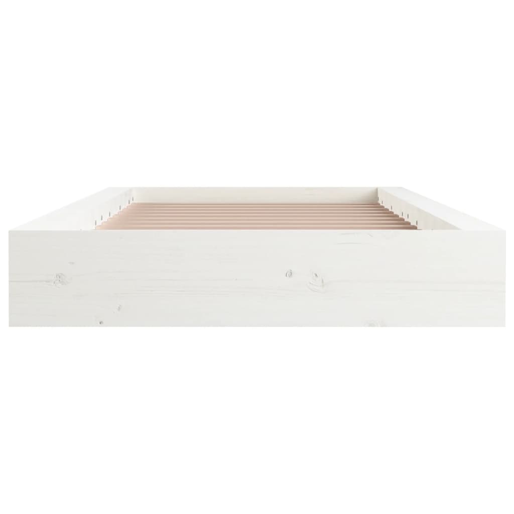 Cadre de lit sans matelas blanc 135x190 cm bois massif - XIOS