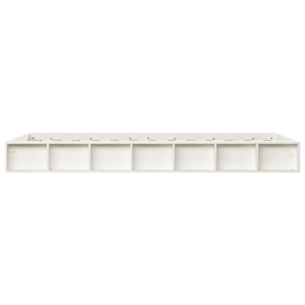 Cadre de lit sans matelas blanc 140x190 cm bois massif - XIOS