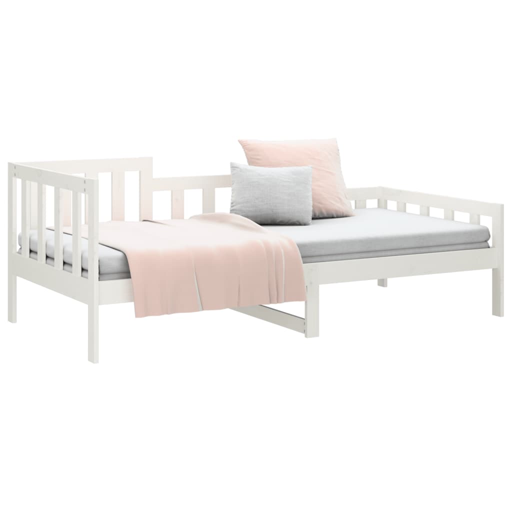 Lit de jour sans matelas blanc 80x200 cm bois de pin massif - XIOS