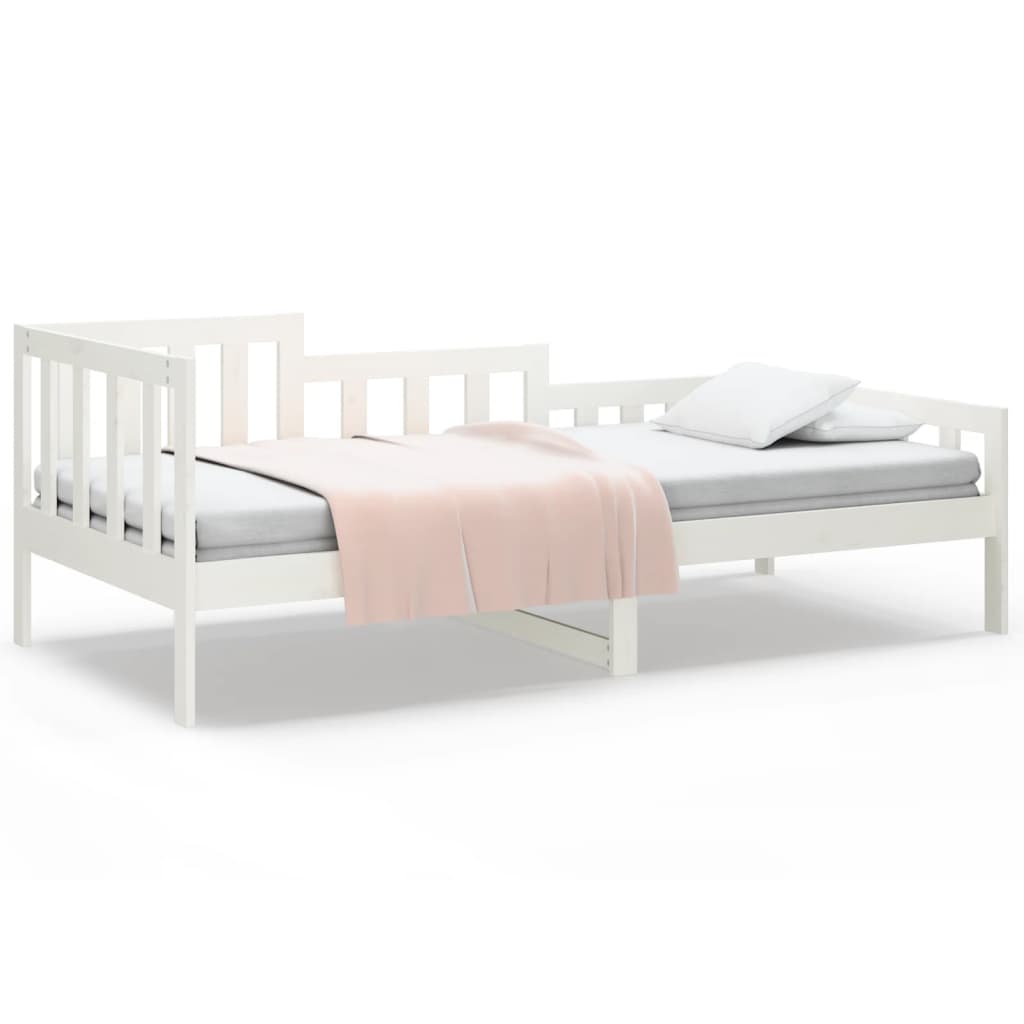 Lit de jour sans matelas blanc 90x200 cm bois de pin massif - XIOS