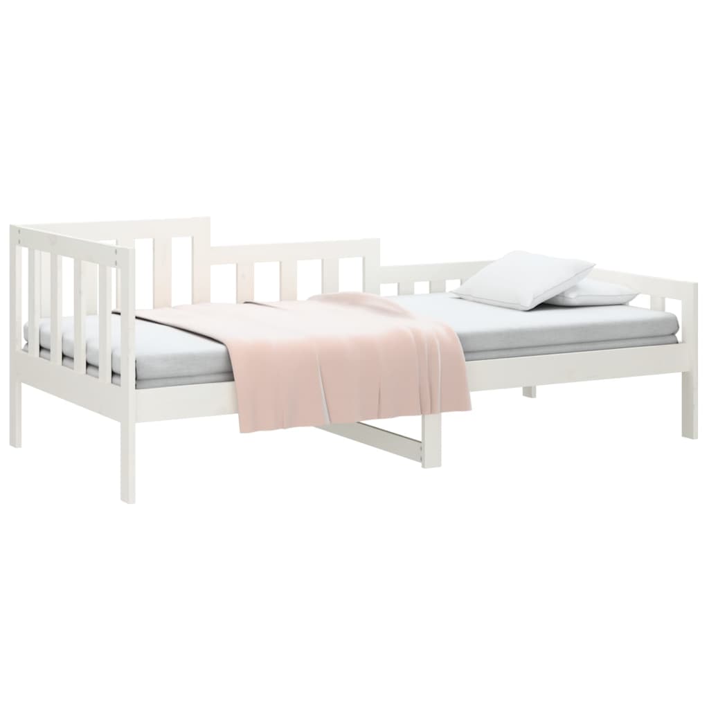 Lit de jour sans matelas blanc 90x200 cm bois de pin massif - XIOS