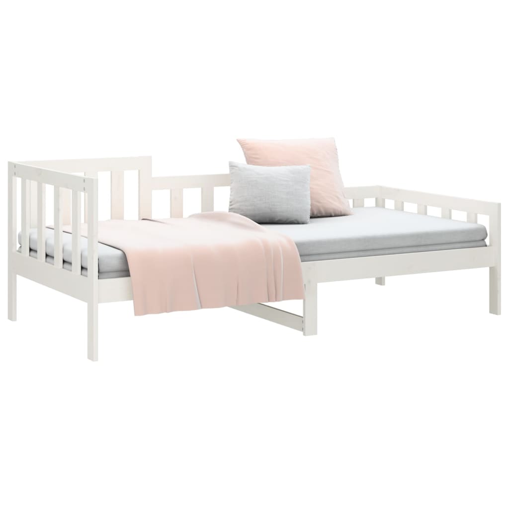 Lit de jour sans matelas blanc 90x200 cm bois de pin massif - XIOS