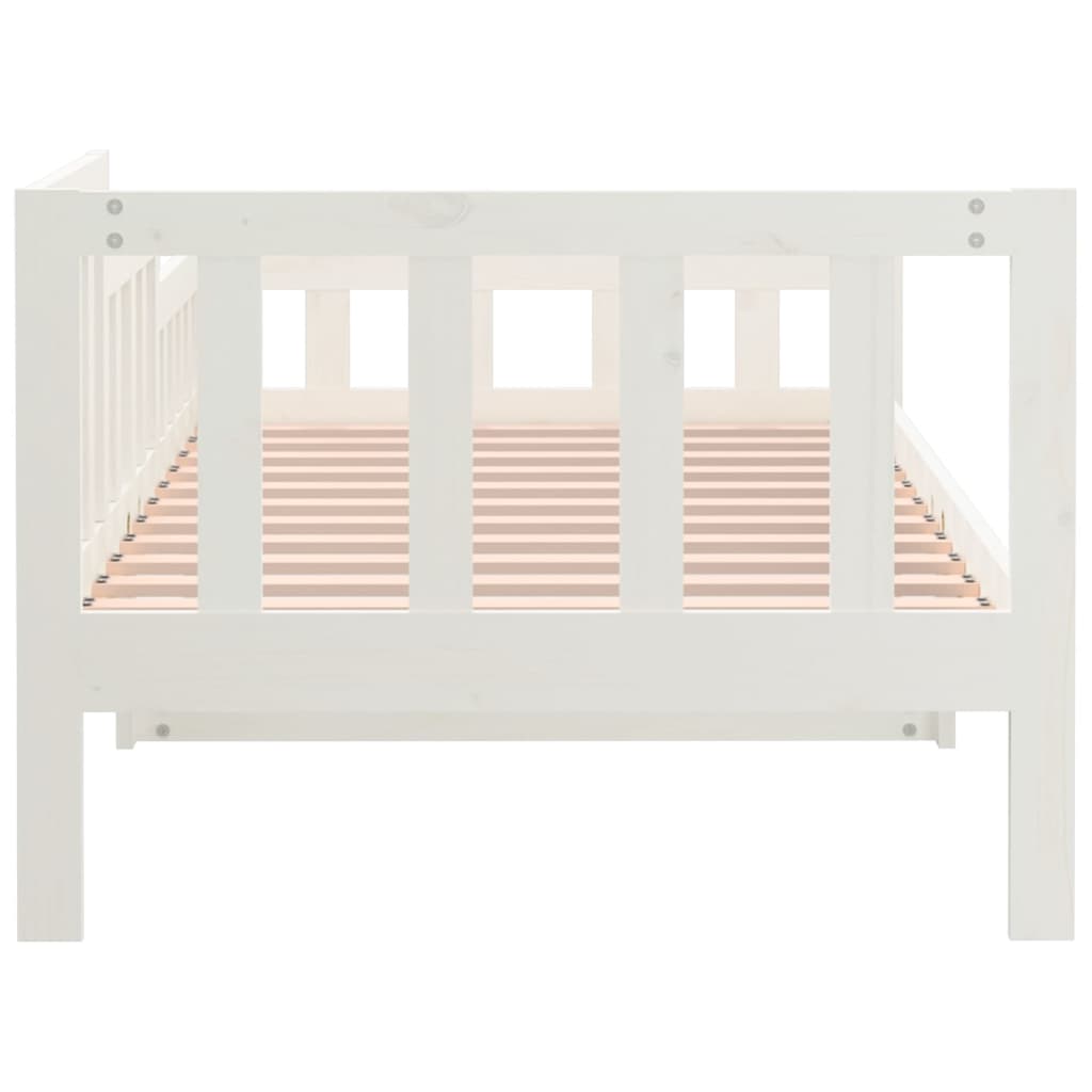 Lit de jour sans matelas blanc 90x200 cm bois de pin massif - XIOS