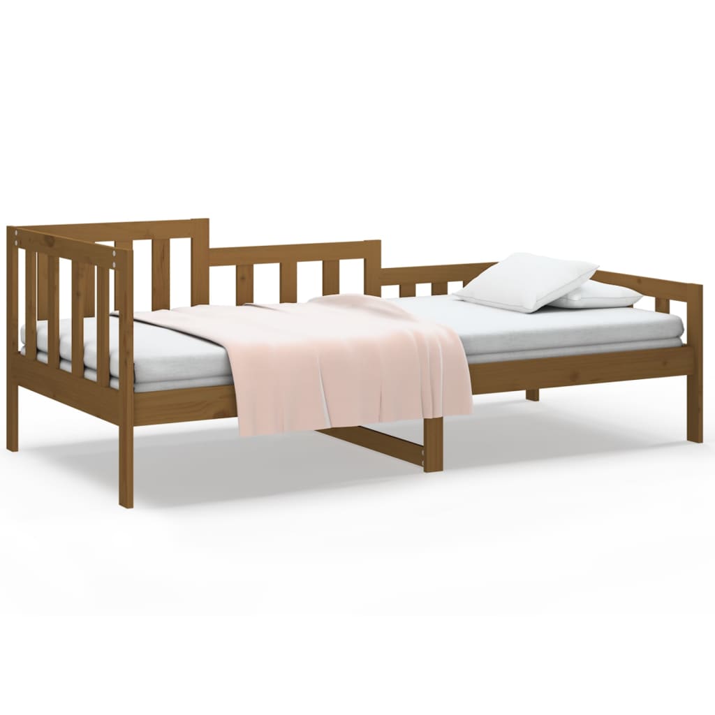 Lit de jour sans matelas marron miel 90x190 cm bois pin massif - XIOS