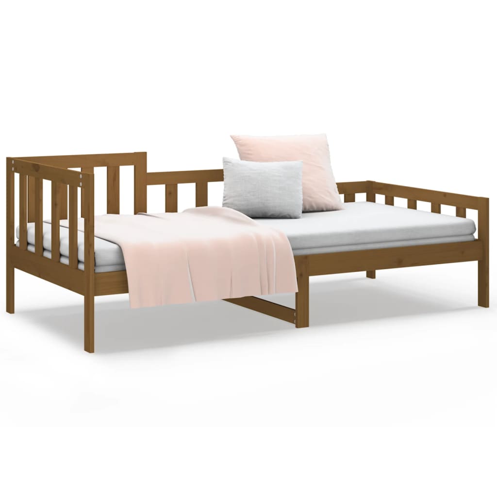 Lit de jour sans matelas marron miel 90x190 cm bois pin massif - XIOS