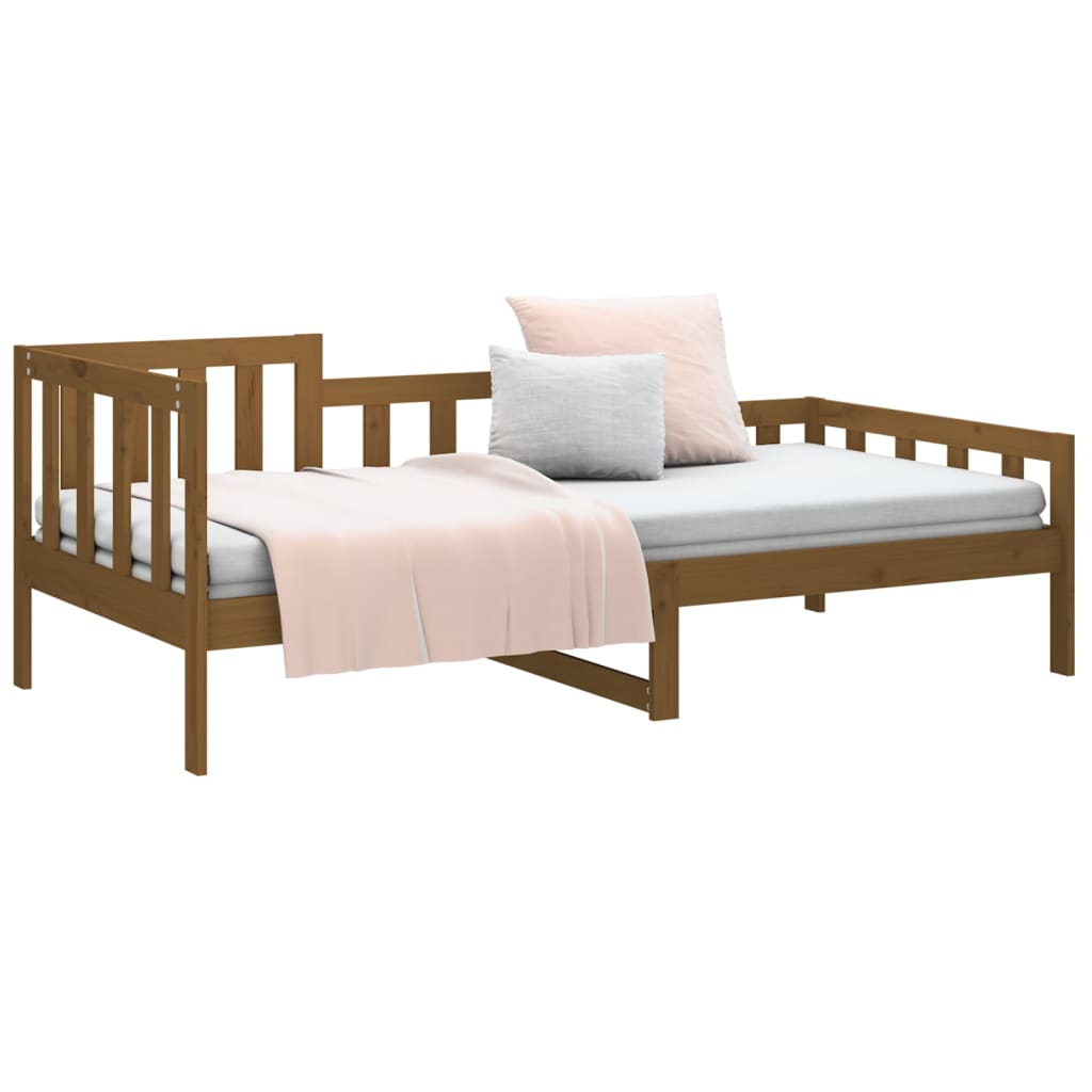Lit de jour sans matelas marron miel 90x190 cm bois pin massif - XIOS