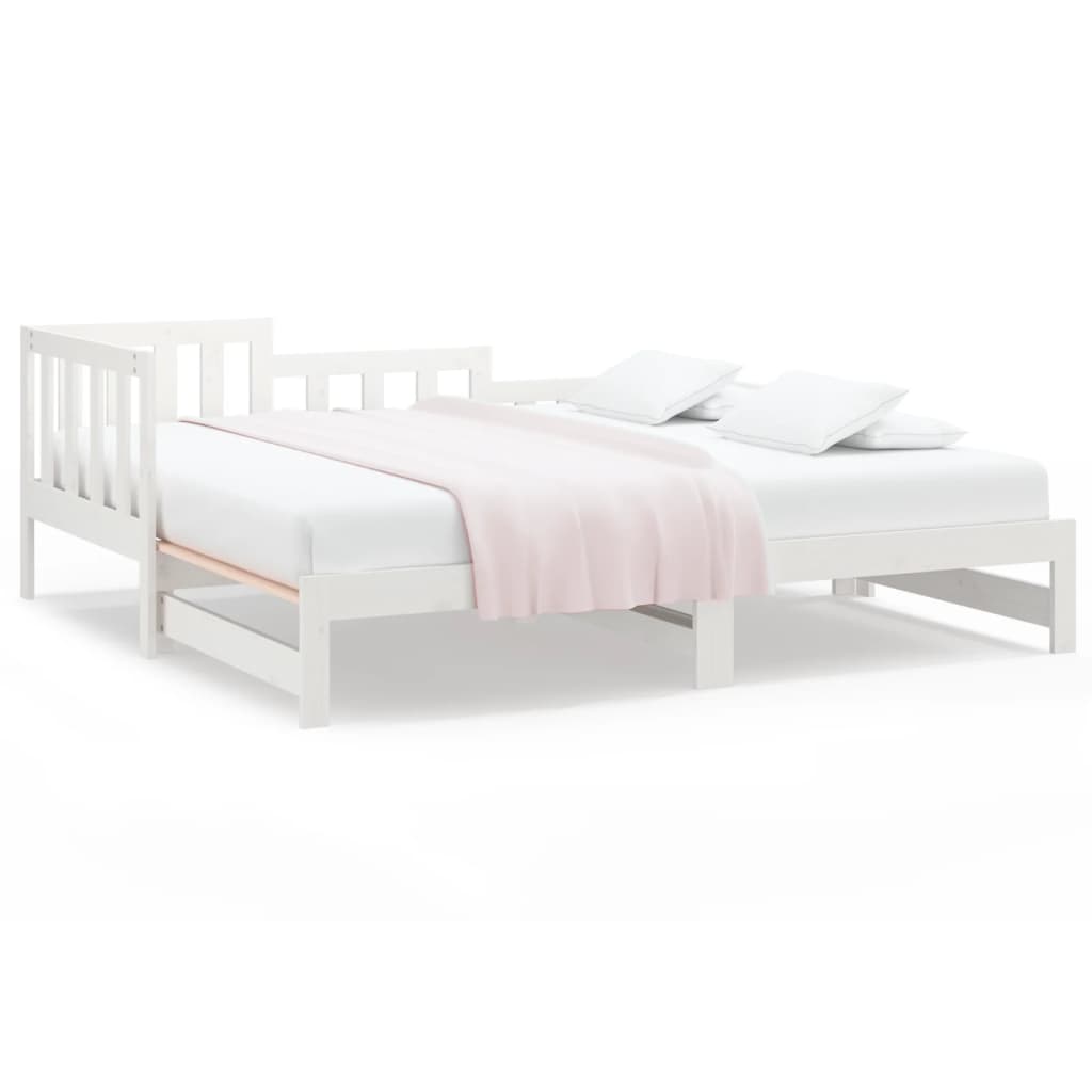 Lit coulissant sans matelas blanc 2x(90x190) cm - XIOS