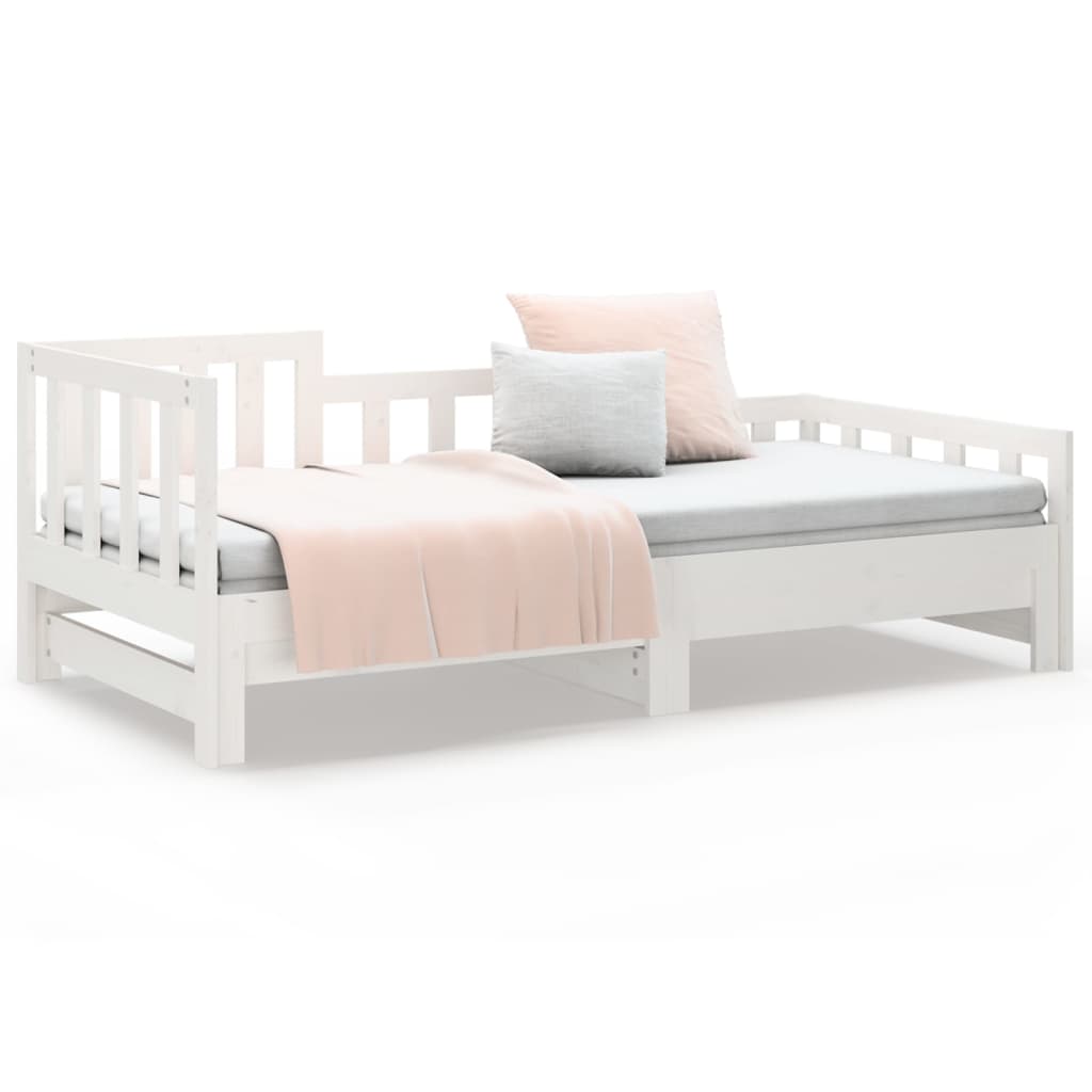 Lit coulissant sans matelas blanc 2x(90x190) cm - XIOS