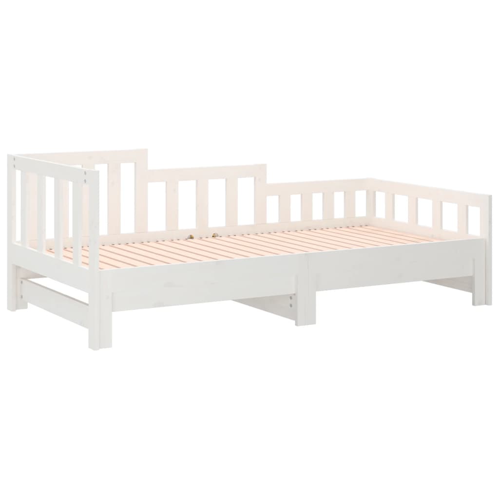 Lit coulissant sans matelas blanc 2x(90x190) cm - XIOS