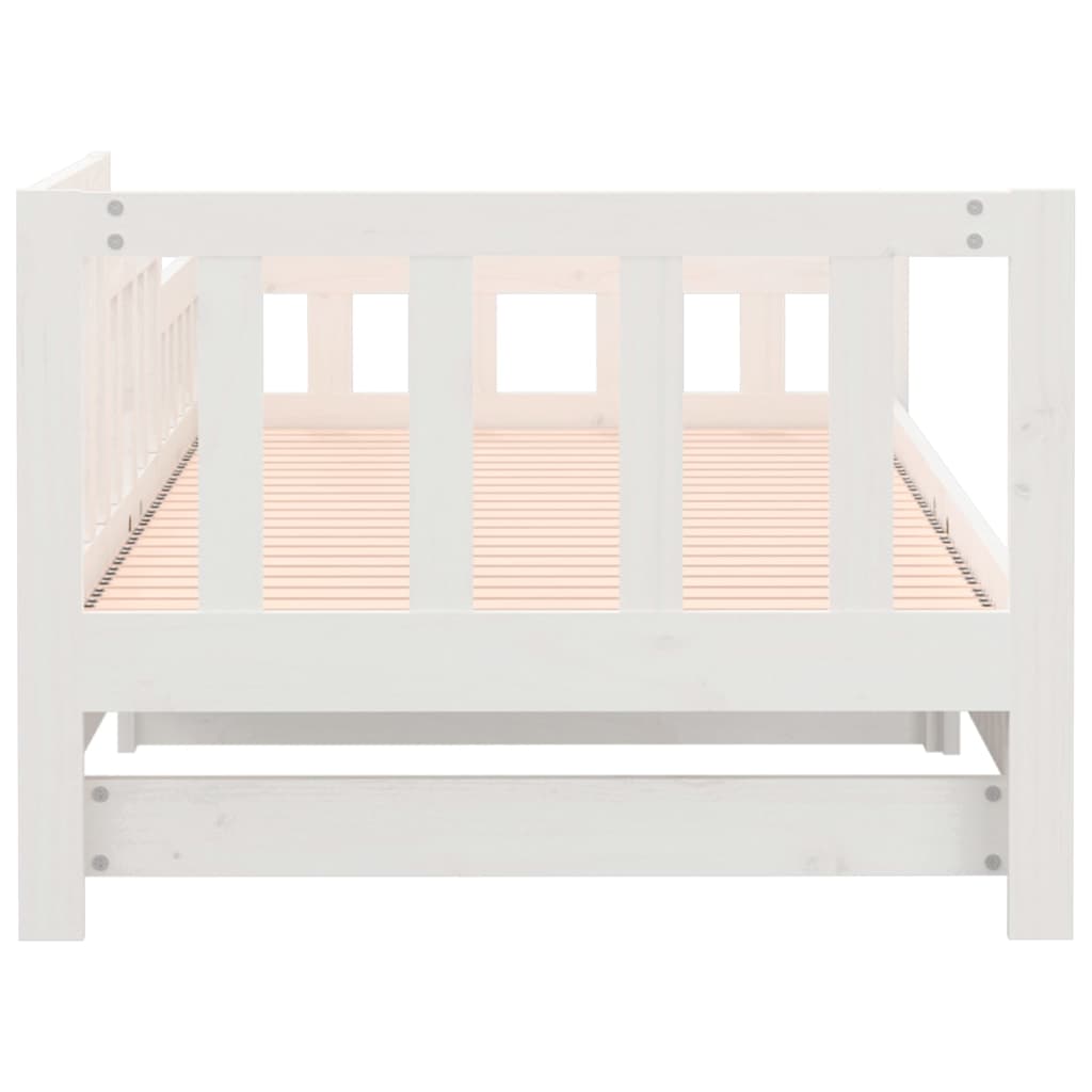Lit coulissant sans matelas blanc 2x(90x190) cm - XIOS