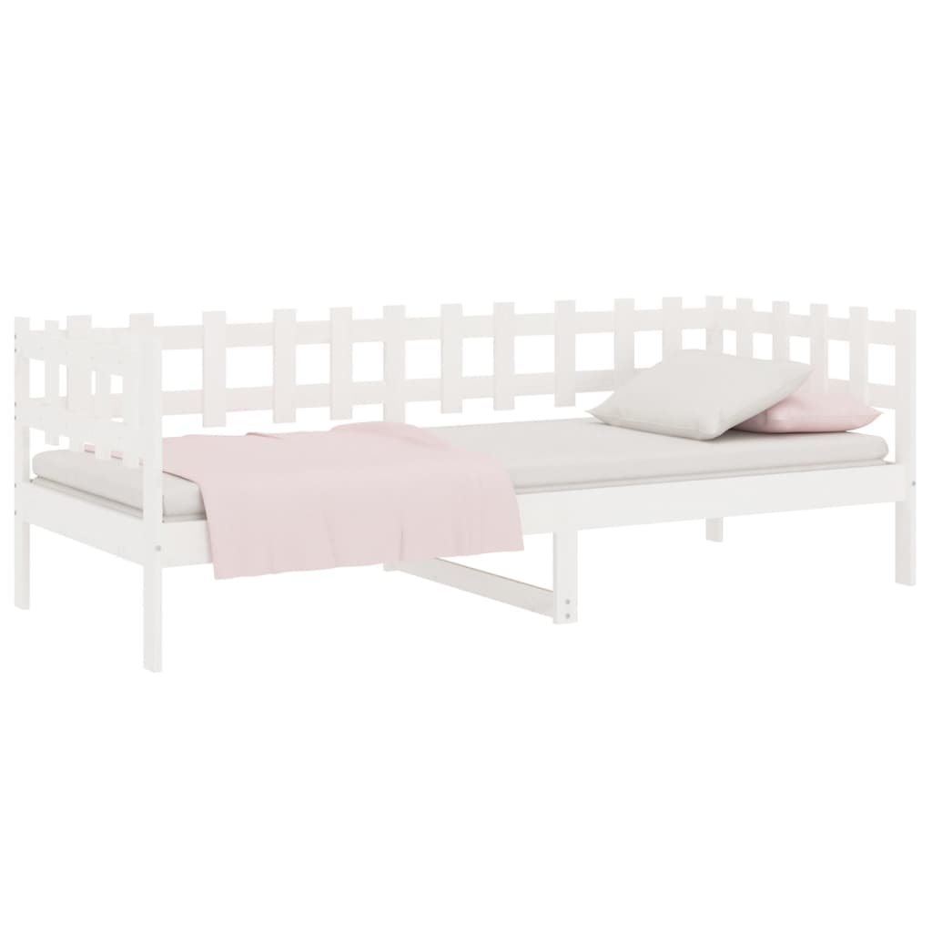 Lit de jour sans matelas blanc 80x200 cm bois de pin massif - XIOS