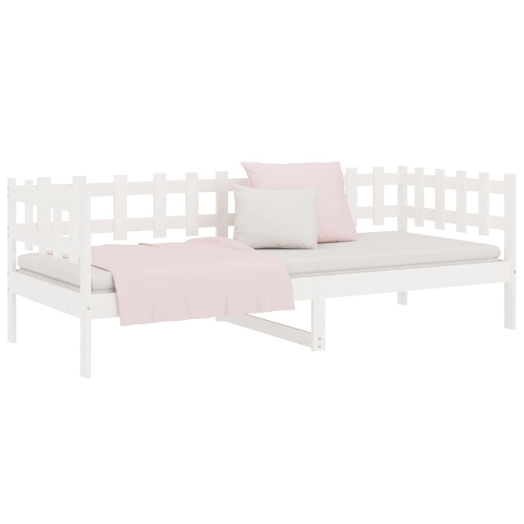 Lit de jour sans matelas blanc 80x200 cm bois de pin massif - XIOS
