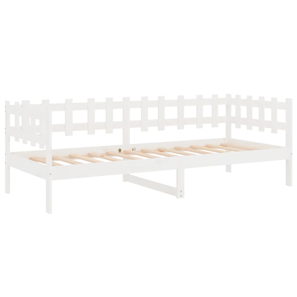 Lit de jour sans matelas blanc 80x200 cm bois de pin massif - XIOS