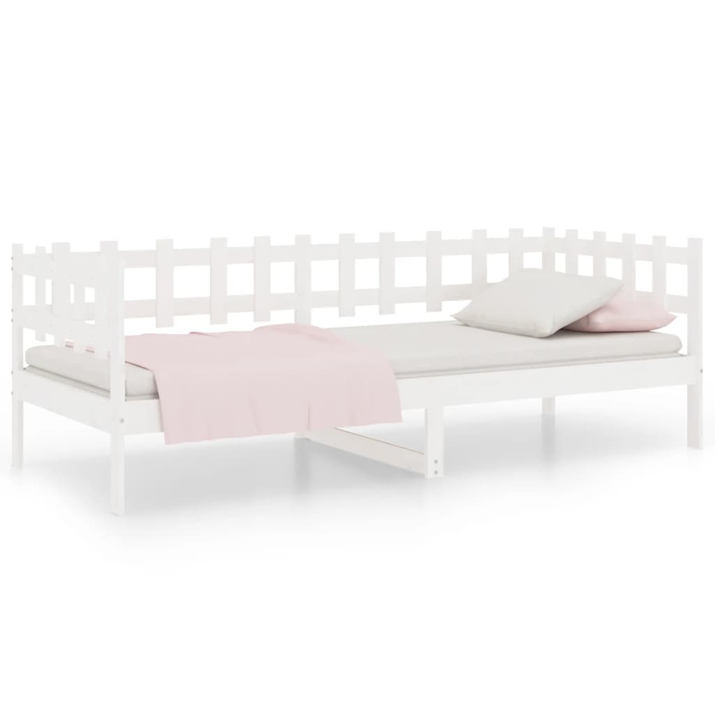 Lit de jour sans matelas blanc 90x200 cm bois de pin massif - XIOS