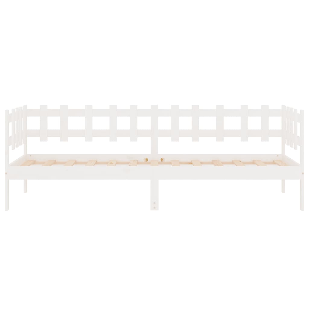 Lit de jour sans matelas blanc 90x200 cm bois de pin massif - XIOS