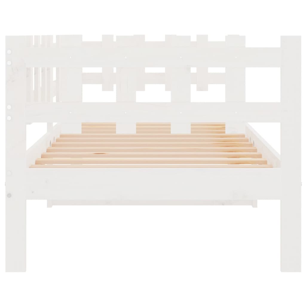 Lit de jour sans matelas blanc 90x200 cm bois de pin massif - XIOS