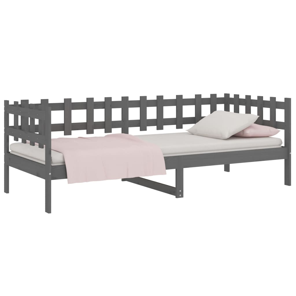 Lit de jour sans matelas gris 90x200 cm bois de pin massif - XIOS